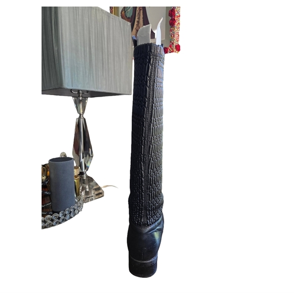 CLEARANCE SALEBlondo Black Textured Over the Knee Boots - Picture 10 of 11
